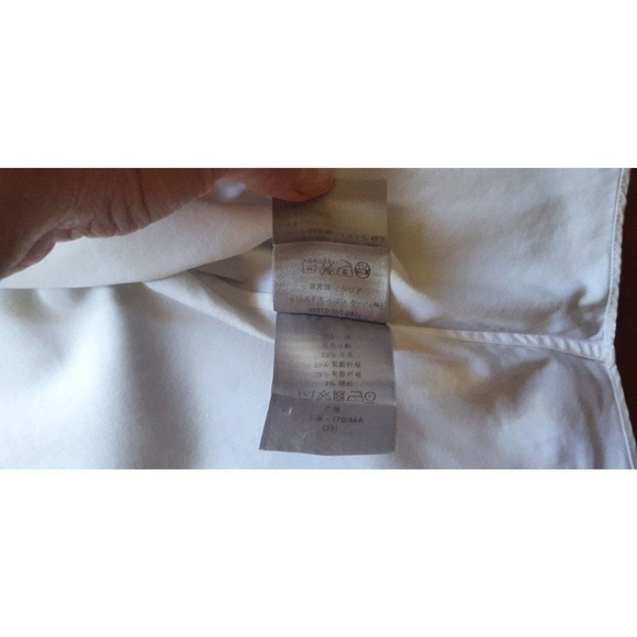 Dior Paris Men's Button-Up Shirt White Gray Sleeves Logo Casual Designer M/ 39 - Picture 10 of 11